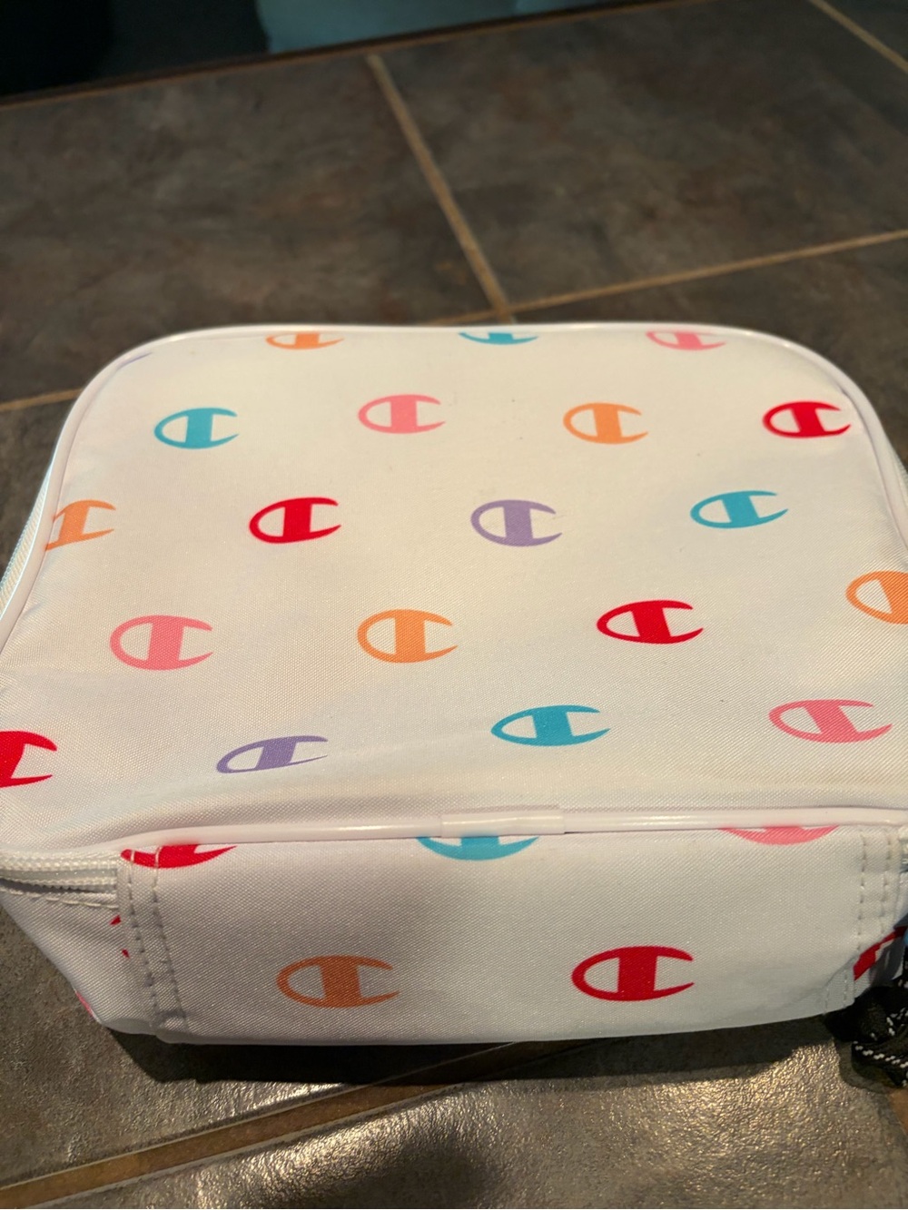 Champion Kids White with Multi-Color Logo Print lunch box